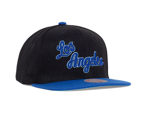 Mitchell & Ness Los Angeles Lakers Reload Snapback Adjustable Hat Cap - Black (Los Angeles Lakers, One Size)