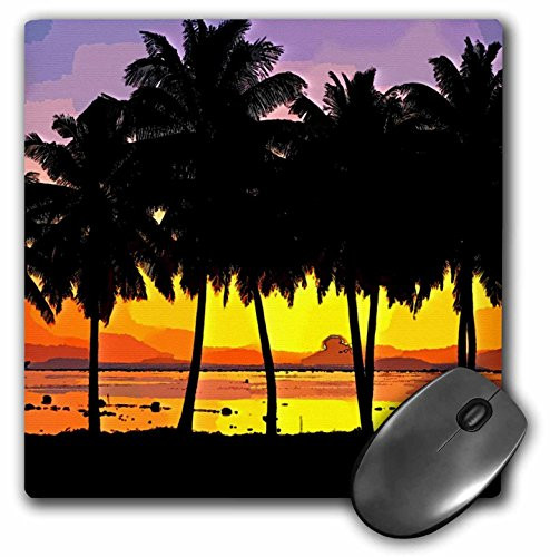 3dRose LLC 8 x 8 x 0.25 Inches Tropical Sunset Mouse Pad (mp_18116_1)