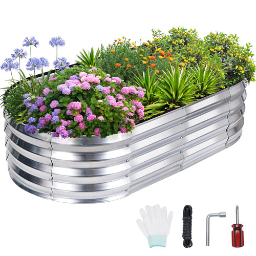 1MORE Galvanized Raised Garden Bed- Planter Garden Boxes Outdoor, Raised Beds for Gardening, 4x2x1ft Metal Garden Bed Kit for Vegetables Flower Herb, Planter Raised Beds with Protective Tape & Tools 1MORE Galvanized Raised Garden Bed- Planter Garden Boxes Outdoor, Raised Beds for Gardening, 4x2x1ft Metal Garden Bed Kit for Vegetables Flower Herb, Planter Raised Beds with Protective Tape & Tools