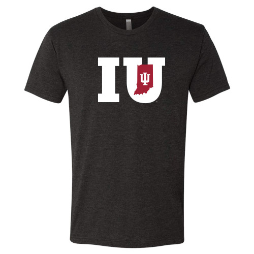 UGP Campus Apparel Indiana Hoosiers IU State Cutout Triblend T-Shirt - X-Large - Vintage Black