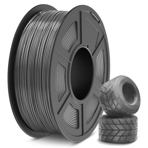 SUNLU TPU Filament 1.75mm Flexible 3D Printer Filament 1KG, 95A Soft 3D Printing Filament fit Most FDM 3D Printers, Dimensional Accuracy +/- 0.03mm, 95A Flexible Filament TPU, 1kg (2.2lbs), Grey