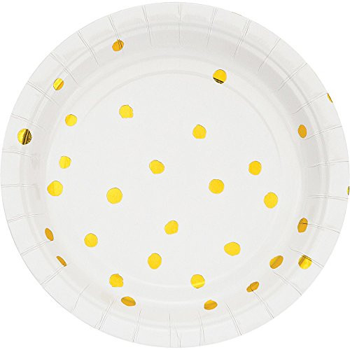 Creative Converting 329956 LUNCHEON PLATE, GOLD FOIL, 7", Multicolor