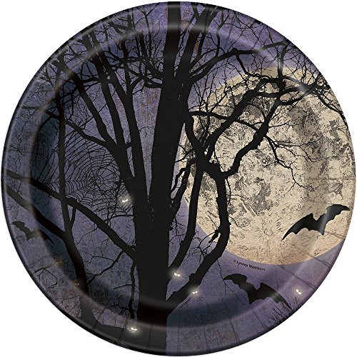 Spooky Night Halloween Paper Party Plates, 8ct Spooky Night Halloween Paper Party Plates, 8ct