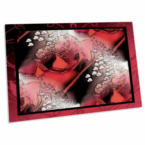 3dRose Valentines Red Rose - Desk Pad Place Mats (dpd-14966-1)