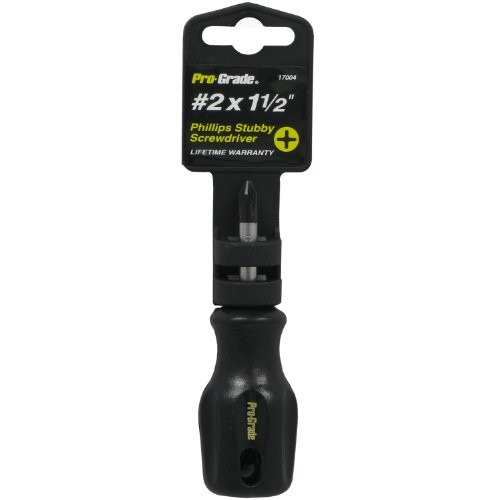 Pro-Grade 17004 Number 2 x 1 1/2-Inch Stubby Phillips Screwdriver