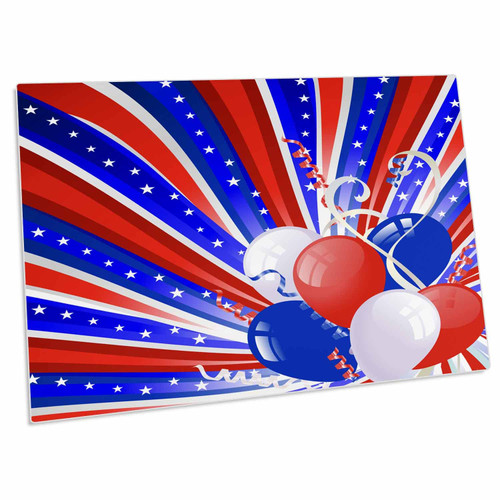 3dRose Red, White, and Blue Patriotic Celebration with Balloons - Desk Pad Place Mats (dpd-213859-1)