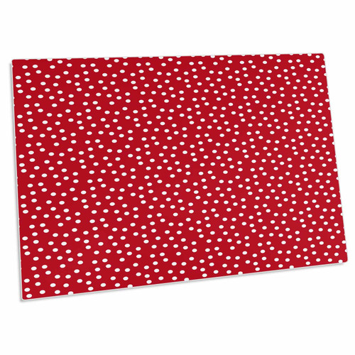 3dRose Anne Marie Baugh - Confetti - Red and White Confetti - Desk Pad Place Mats (dpd-222293-1)