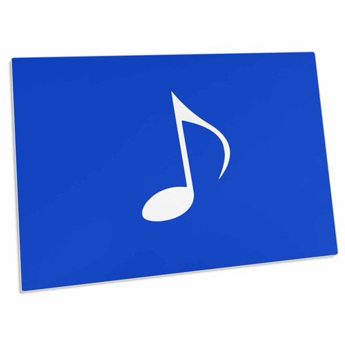 3dRose Dark Blue Eighth Note Music Note - one Single White... - Desk Pad Place Mats (dpd-232099-1)