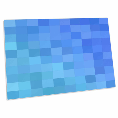 3dRose Light Blue Square Mosaic - Desk Pad Place Mats (dpd-301093-1)