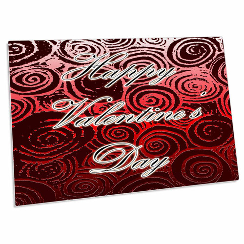 3dRose Gorgeous red Swirls and a Valentines Day Greeting - Desk Pad Place Mats (dpd-356551-1)