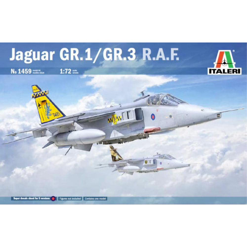 Italeri 1459 Jaguar GR.1 / GR.3 RAF, 1:72 Scale, Plastic Model Kit, Plastic Model to Assemble, Model Making, Planes, Grey