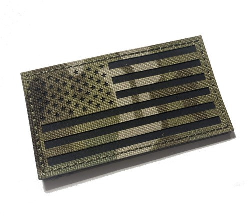 Large Forward 5x3"" Inch Covert Reflective Multicam (OCP) US Flag Patch (Hook/Loop)