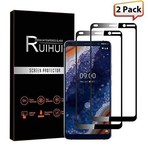[2 Pack] RUIHUI Screen Protector Compatible for Nokia 9/Nokia 9 Pureview,9 Hardness HD Bubble-Free Anti-Scratch Full-Coverage Tempered Glass for Nokia 9 PureView[Lifetime Replacement Warranty]