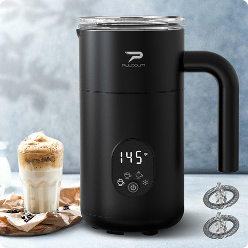 Puldoum Electric Milk Frother and Steamer -11.8oz/350ml Hot and Cold Foam Milk Frother 4-in-1 Automatic Coffee Frother with Two Whisks Milk Foamer for Cappuccinos,Latte, Macchiato, Hot Chocolate Milk Puldoum Electric Milk Frother and Steamer -11.8oz/350ml Hot and Cold Foam Milk Frother 4-in-1 Automatic Coffee Frother with Two Whisks Milk Foamer for Cappuccinos,Latte, Macchiato, Hot Chocolate Milk