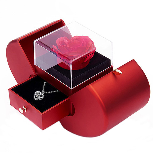 Preserved Red Rose with I Love You Necklace 100 Languages,Valentines Day Gifts For Her,Gifts for Mom Wife Women Sister Grandma Girlfriend,Gifts Ideas For Valentines Day Mothers Day Anniversary Birthday