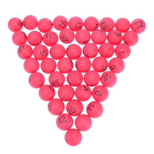 TOYANDONA 100pcs Plastic Table Tennis Balls 4cm Numbered Bingo Ball Lottery Balls Colored Ping Pong Balls 1-100 Wedding Birthday Party Supplies Red