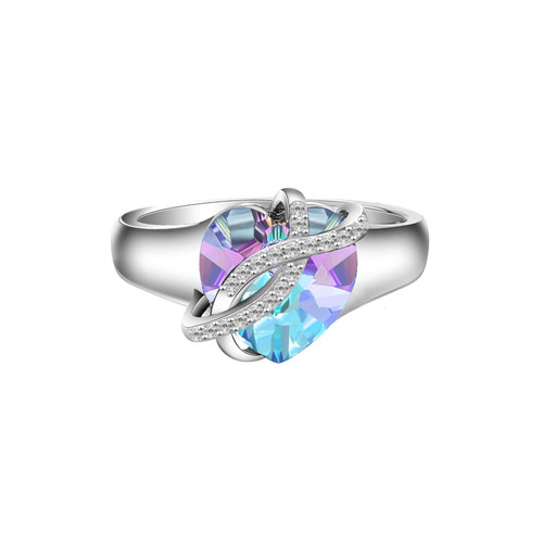 AOBOCO Infinity Heart Ring Sterling Silver Blue Purple Heart Ring with Crystal from Austria, Anniversary Birthday I Love You Jewelry Gifts for Women Wife Girlfriend Daughter Mom Grandma(Size 7) AOBOCO Infinity Heart Ring Sterling Silver Blue Purple Heart Ring with Crystal from Austria, Anniversary Birthday I Love You Jewelry Gifts for Women Wife Girlfriend Daughter Mom Grandma(Size 7)