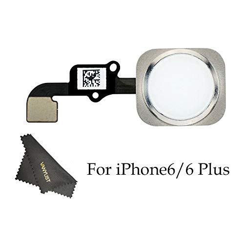 VANYUST Replacement Home Button Key Flex Cable Assembly with Rubber Ring Compatible for iPhone 6 and 6 Plus (Silver)