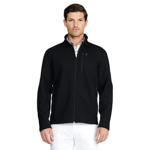 IZOD Men's Advantage Performance Full Zip Fleece Jacket, Black, XX-Large