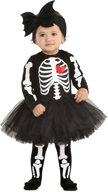 amscan Baby Bones Costume - Black and White- 1 Set, 12-24 Months