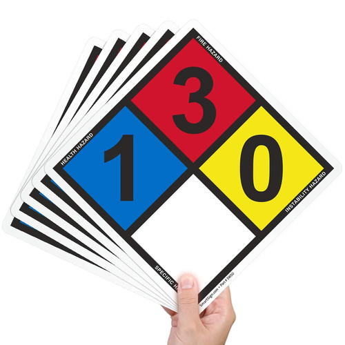 SmartSign NFPA 704 - Ratings (2,3,0) Label | 13.8" Tall (Tip-to-Tip) Diamond Laminated Vinyl, Pack of 5