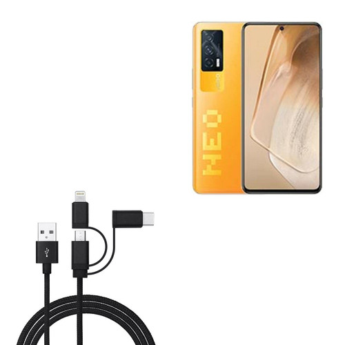 BoxWave Cable Compatible with vivo iQOO Neo 5 - AllCharge 3-in-1 Cable for vivo iQOO Neo 5 - Jet Black BoxWave Cable Compatible with vivo iQOO Neo 5 - AllCharge 3-in-1 Cable for vivo iQOO Neo 5 - Jet Black