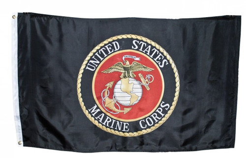 3x5 Black USMC Marines Marine Seal Flag super polyester flag Double Sided Sewn 2ply brass grommets