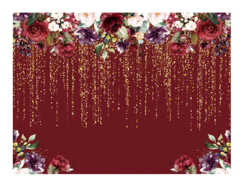Funnytree 8x6ft Burgundy Red Flowers Backdrop Golden Glitter Floral Birthday Party Photography Background Bridal Shower Wedding Girl Decoration Banner Photo Studio Funnytree 8x6ft Burgundy Red Flowers Backdrop Golden Glitter Floral Birthday Party Photography Background Bridal Shower Wedding Girl Decoration Banner Photo Studio