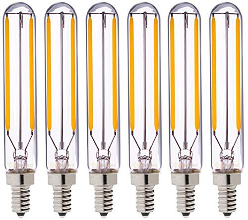 Bulbright 6PACK LED Filament Bulb Candelabra T20 2W LED Filament Bulb, E12 Base, Warm White 2700K, LED Tubular Bulb Night Light 20W Equivalent, 110-120VAC (2)