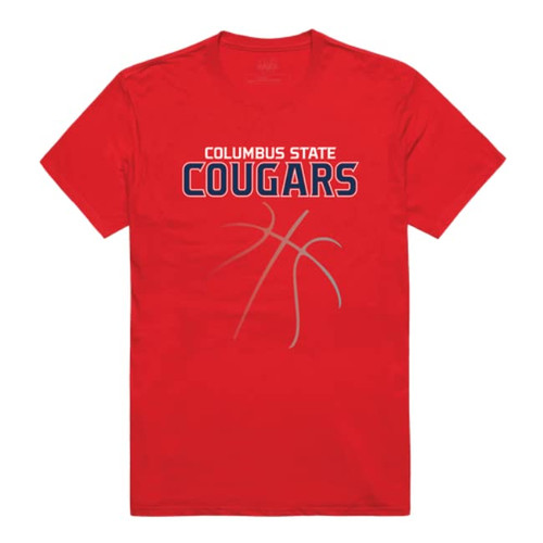 Columbus State University Cougar Basketball T-Shirt - Red, Large