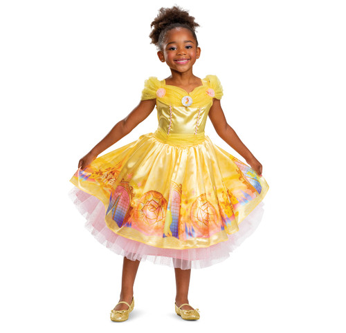 Belle Costume for Girls, Official Disney Beauty and the Beast Princess Belle Dress, Toddler Size Medium (3T-4T)