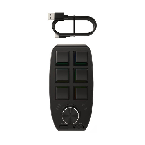 NATEFEMIN One-Handed RGB 6 Keys Mechanical Gaming Keyboard Gaming Keypad 6 Onboard Macro Keys RGB LED Gaming Keypad