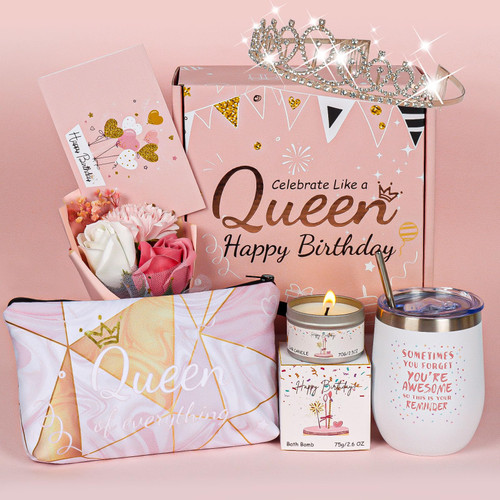 Birthday Gifts for Women - Best Happy Birthday Gifts Box for Women for 20th 30th 40th 50th 60th - Unique Inspirational Gifts Baskets Ideas for Her, Mom, Sister, Best Friend, Wife