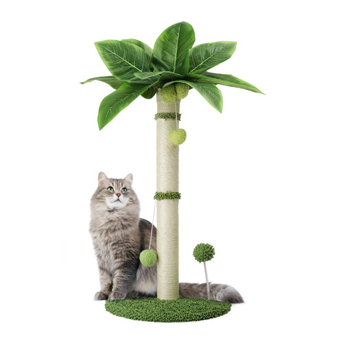 Arquiel Cat Scratching Post, 26 inch Scratching Post for Indoor Cats with Sisal Rope Interactive Toy Balls Cat Scratcher, Cute Cat Scratch Post for Kitten