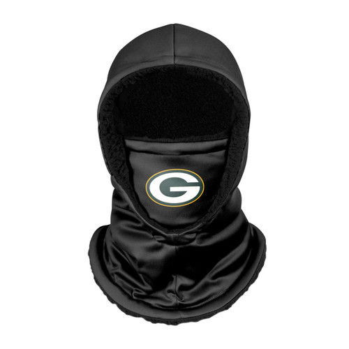FOCO Green Bay Packers NFL Black Hooded Gaiter, adult (SVNFGRHDSN)