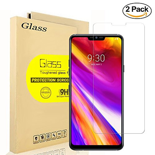 [2-Pack] LG G7 ThinQ Screen Protector, AOLANDER [HD Clear] [Easy Installation] [Anti-Fingerprint] [Bubble Free] 9H Hardness Tempered Glass Screen Protector for LG G7 ThinQ