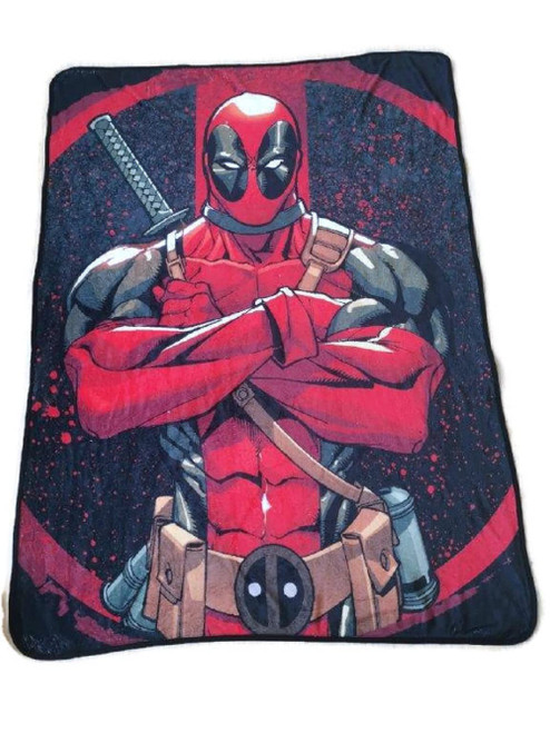 Marvel Deadpool Tough Guy Fleece Softest Throw Blanket| Measures 60 x 45 Inches