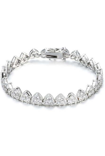ADIRFINE 18K Gold Plated Cubic Zirconia Heart Tennis Bracelet ADIRFINE 18K Gold Plated Cubic Zirconia Heart Tennis Bracelet