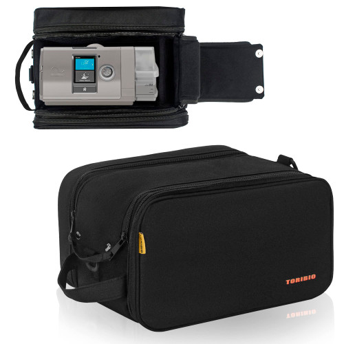 TORIBIO CPAP Travel Bag, CPAP Machine Carry Bag/Case Compatible with ResMed AirMini Machine, CPAP Travel Case Storage Case for CPAP Accessories, 12"x 8.7"x 6.9", Black