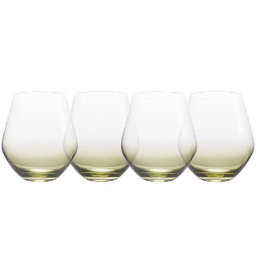 Mikasa Gianna Ombre Set of 4 Stemless Wine Glasses, 19-Ounce, Sage