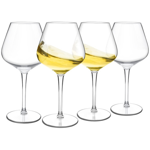 MICHLEY Unbreakable Tritan Plastic Wine Glasses Set of 4(18 oz), Red Wine Glass with Long Stem, White Wine Drinking Cup Glassware