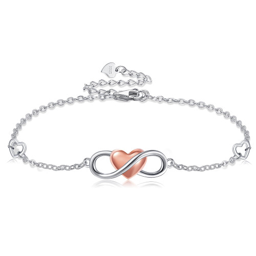 Infinity Heart Bracelet 925 Sterling Silver Adjustable Infinity Bracelets Birthday Christmas Jewelry Gifts for Women Mom Wife Girls Sister Her Friends Infinity Heart Bracelet 925 Sterling Silver Adjustable Infinity Bracelets Birthday Christmas Jewelry Gifts for Women Mom Wife Girls Sister Her Friends