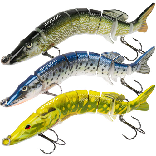 TRUSCEND Fishing Lures for Bass Pike Trout, Segmented Multi Jointed Swimbaits, Slow Sinking Swimming Lures for Freshwater Saltwater, Pike Fishing Lures Kit TRUSCEND Fishing Lures for Bass Pike Trout, Segmented Multi Jointed Swimbaits, Slow Sinking Swimming Lures for Freshwater Saltwater, Pike Fishing Lures Kit