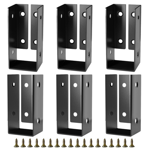 Grehitk Concealed Joist Hanger 6PCS, 2x4 Joist Hangers for Wood, Powder-Coated Concealed Face Mount Joist Hanger Outdoor Fit for Pergola,Beam,Swing, Handrail,Fence(Actual Size 1.5x3.5)