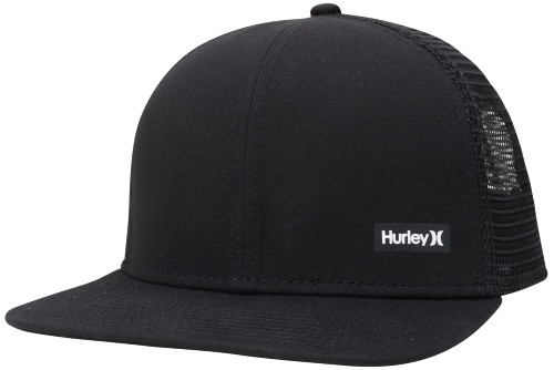 Hurley Men's Hat - Supply Flat Brim Trucker Cap, Size One Size, Black