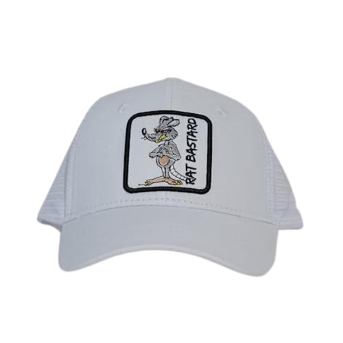 RAT BASTARD Trucker Hat - Unleash Your Rebellious Spirit with Classic Style, Breathable Mesh Back, and Adjustable Snap Closure, White