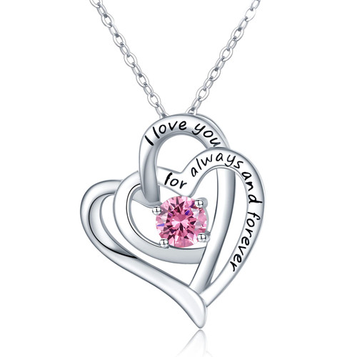 Midir&Etain Love Heart Necklace for Women 925 Sterling Silver I Love You for Always and Forever Pendant Necklace Heart Jewelry Gifts for Girls Mom Wife