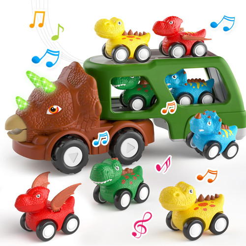 newcrave Dinosaur Truck Toys for Toddlers Boys Age 1-3 2-4, 5 in 1 Dinosaur Car for Toddlers Boys Girls Toy for 1 2 3 4 5 Year Old Boys, Dino Car Toys with Light & Sound Gift for Christmas Birthday newcrave Dinosaur Truck Toys for Toddlers Boys Age 1-3 2-4, 5 in 1 Dinosaur Car for Toddlers Boys Girls Toy for 1 2 3 4 5 Year Old Boys, Dino Car Toys with Light & Sound Gift for Christmas Birthday