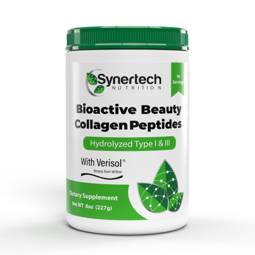 SYNERTECH NUTRITION Bioactive Collagen Peptides Powder (90 Servings) Hydrolyzed Collagen Peptides Type I & III with VERISOL & 18 Amino Acids - Non-GMO, Grass Fed, Gluten Free, Keto-Friendly SYNERTECH NUTRITION Bioactive Collagen Peptides Powder (90 Servings) Hydrolyzed Collagen Peptides Type I & III with VERISOL & 18 Amino Acids - Non-GMO, Grass Fed, Gluten Free, Keto-Friendly