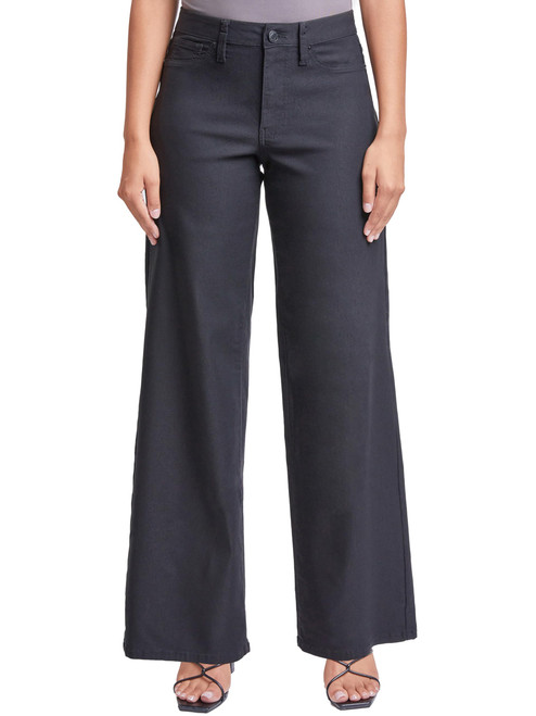 YMI Women's Hyperstretch Forever Color High Rise Wide Leg Pants, Black, M